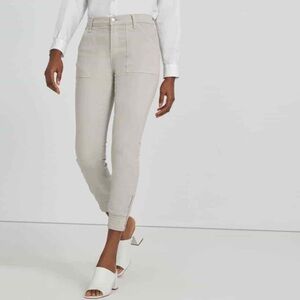 J Brand Atkin Angel White Jogger Ankle Zip Pants